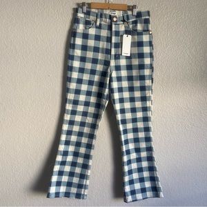 Wrangler Women’s Checkered Flare Jeans Wrock 672 High Rise Kick